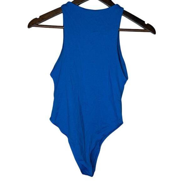Zara Sleeveless Fitted Slimming Round Neck Soft BodySuit Button Closure S Blue - Picture 4 of 15